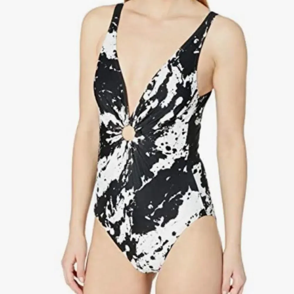 Carmen Marc Valvo One Piece Swimsuit Front Ring